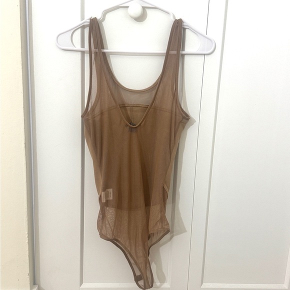 Timing Tan One Piece Bodysuit Top with Corset Detailing - Picture 2 of 2